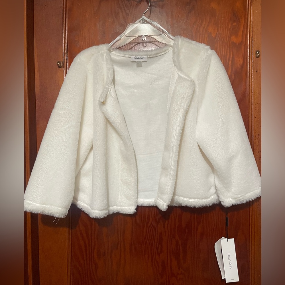 Calvin Klein faux fur coat